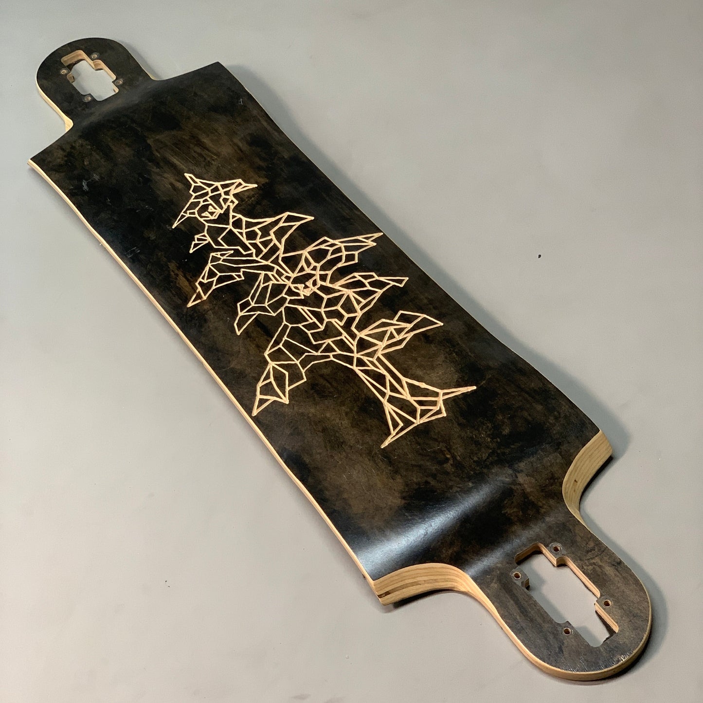 LANDYACHTZ Drop Through Carved Brown Tree Longboard Deck 40"x9.5" (New Other)