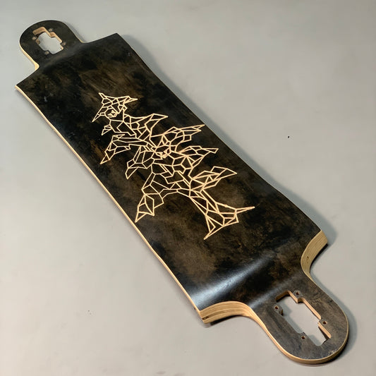 LANDYACHTZ Drop Through Carved Brown Tree Longboard Deck 40"x9.5" (New Other)