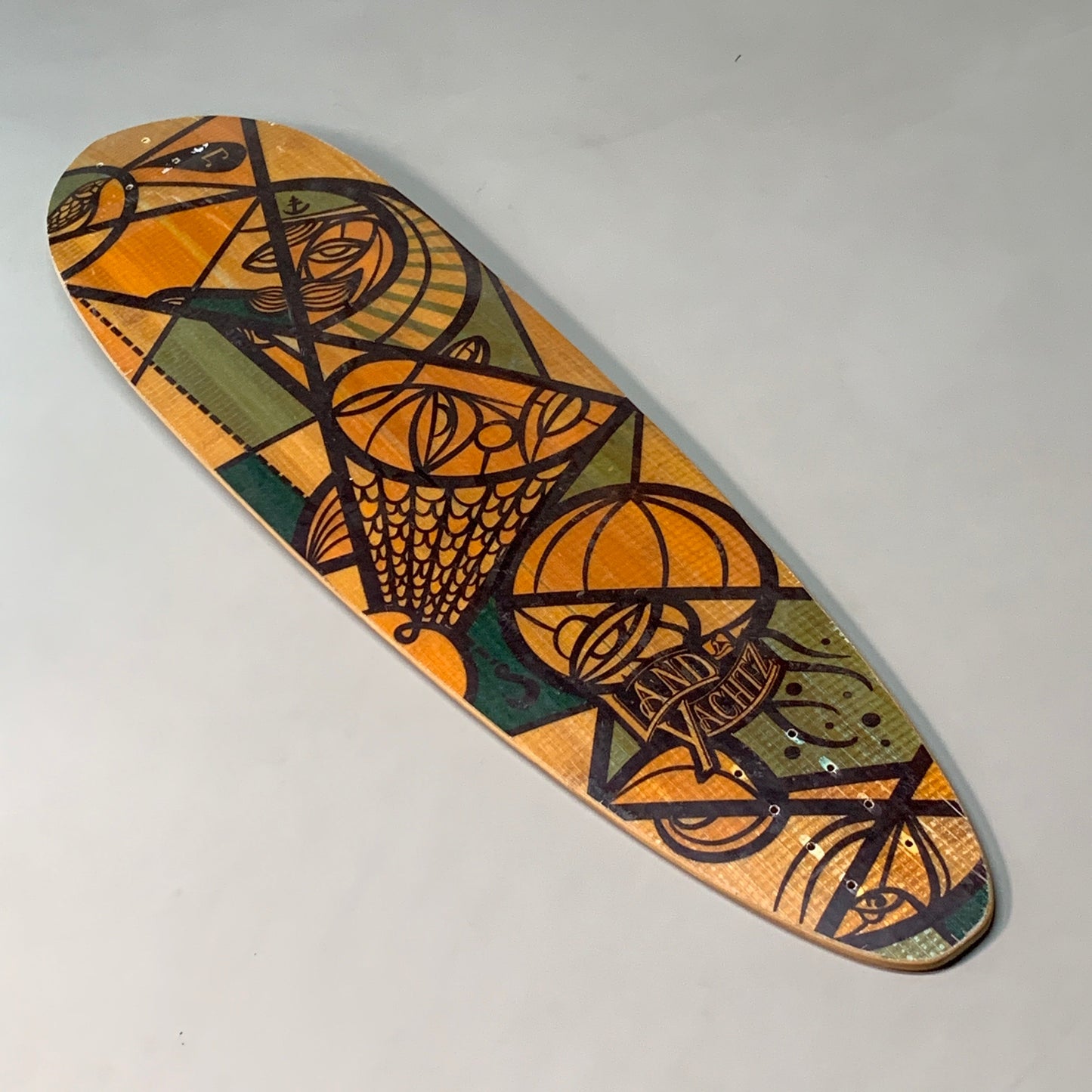 LANDYACHTZ Abstract Combined Pintail Longboard Deck 40"x10"  (New Other)
