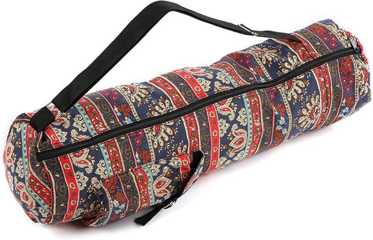 Leapiture Yoga Mat Bag Printed Shoulder Bag Portable Sports Gym Bag with Zipper Side Pockets Gym Beach Travel Camping Travel Bag