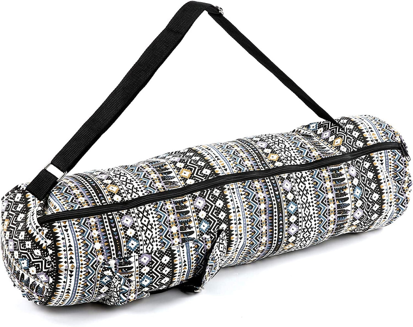 Leapiture Yoga Mat Bag Printed Shoulder Bag Portable Sports Gym Bag with Zipper Side Pockets Gym Beach Travel Camping Travel Bag