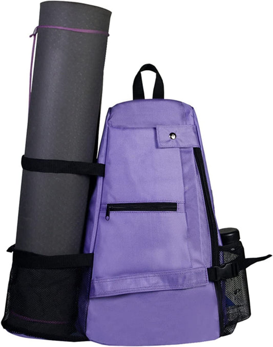 LHYSMYX Large Capacity One Shoulder Yoga Bag Sports Fitness Yoga Mat Storage One Shoulder Bag-Purple