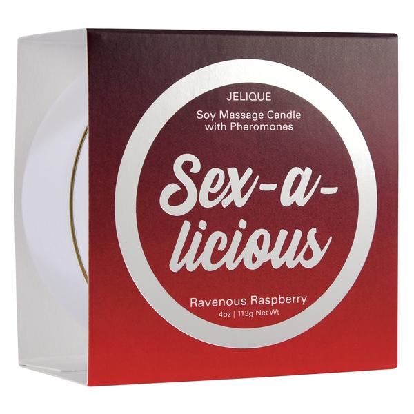 Massage Candle W- Pheromones Sex-a-licious Ravenous Raspberry 4oz Intimates Adult Boutique