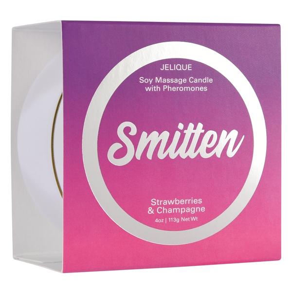 Massage Candle W- Pheromones Smitten Strawberry & Champagne 4oz Intimates Adult Boutique