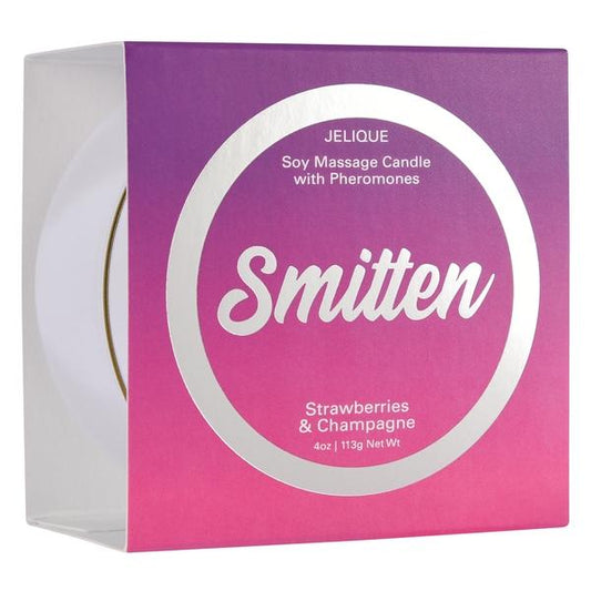 Massage Candle W- Pheromones Smitten Strawberry & Champagne 4oz Intimates Adult Boutique