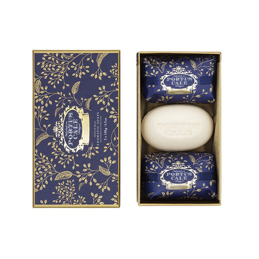 Portus Cale Festive Blue Soaps Gift Set | Fir, Cedar & Rosemary