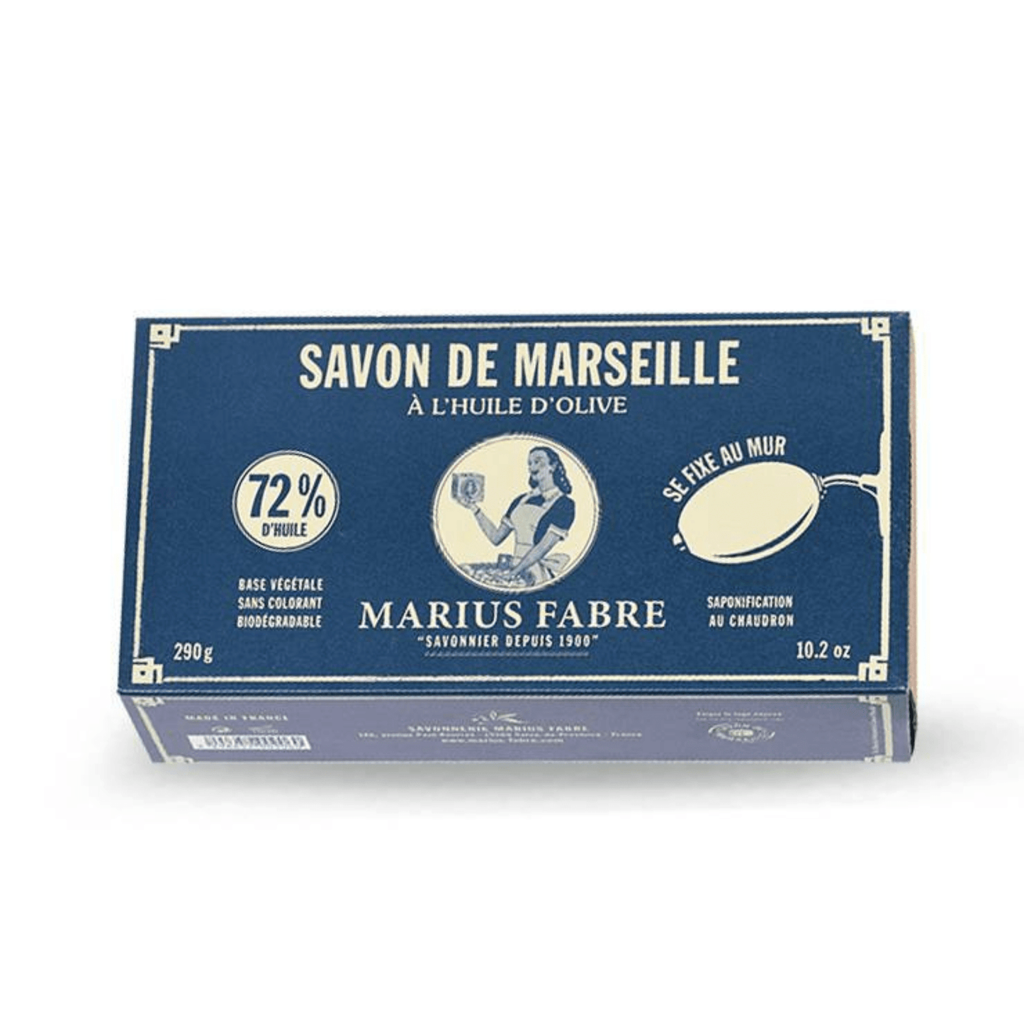 Marius Fabre Olive Oil Marseille Soap to be Fixed to the Wall - Brass Holder and Soap (290 g) #10086601