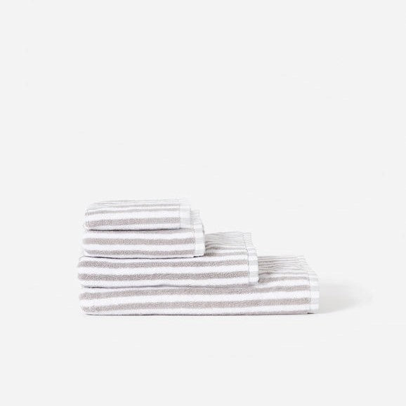 Wide Stripe Towel Range - Grey