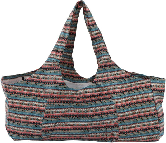 Vbestlife Fitness Yoga Mat Bag, Yoga Mat Carry Bag Large Capacity Ethnic Style Canvas Yoga Package Clothing Handbag for Outdoor Travel