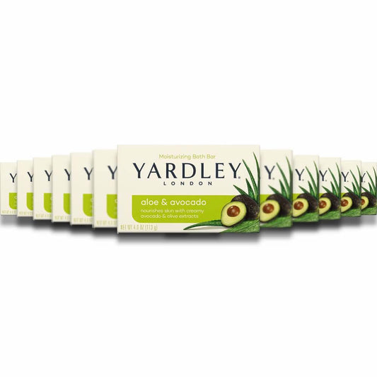 Yardley - London Moisturizing Soap Bar, Fresh Aloe With Avocado Essence - 4 Oz - 24 Pack